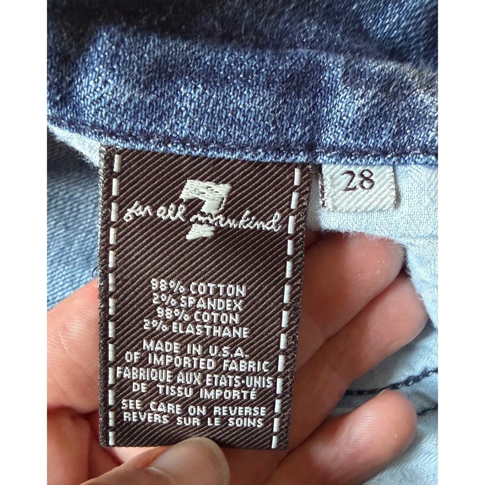 7‎ For All Mankind Flare Jeans Womens 28 Medium Wash Stretch Denim Y2K Bootcut - Picture 4 of 10